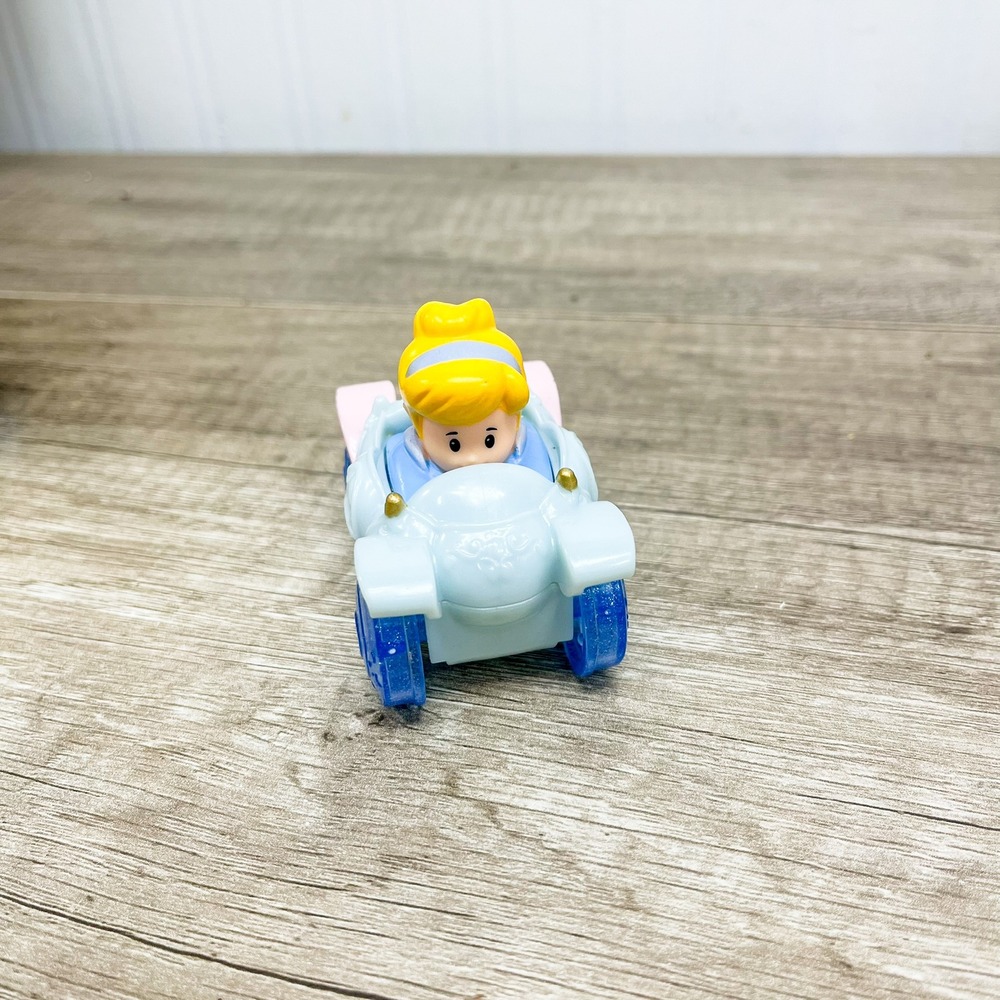 Fisher Price Little People Disney Princess Cinderella Wheelies Blue Glitter Car